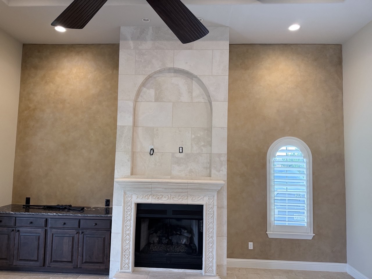 Living room fireplace wall painting, Corona del Mar CA