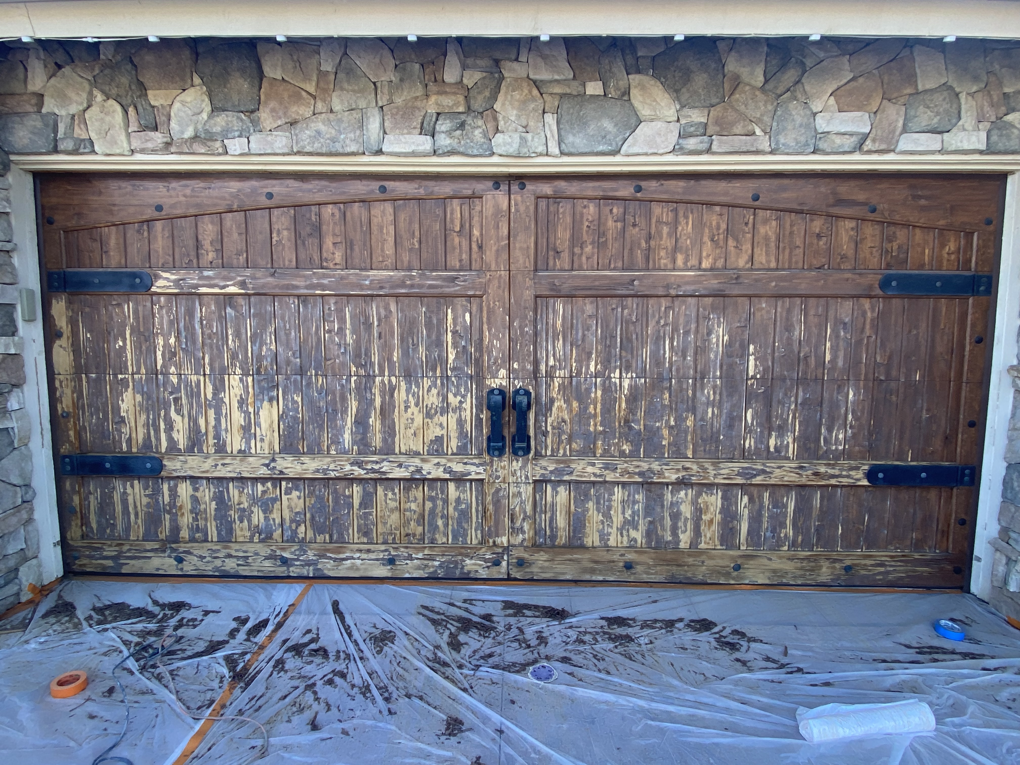 Before Wood & Garage Door Staining in San Diego