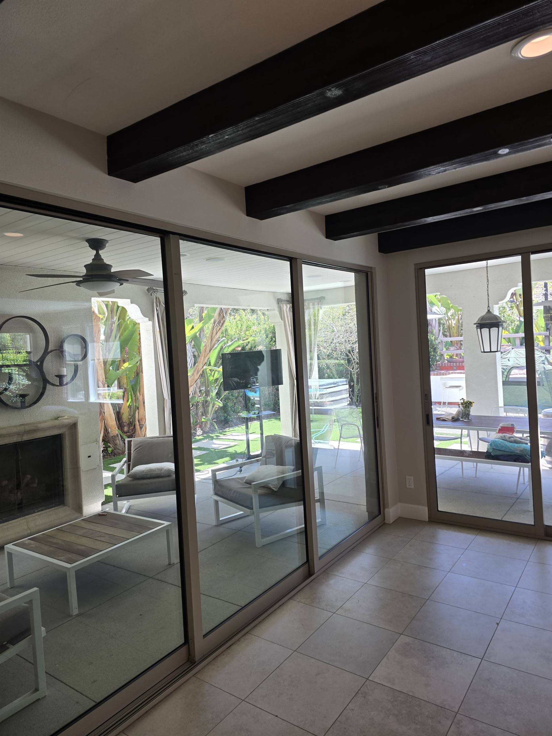 Living room painting with pool view, Los Angeles