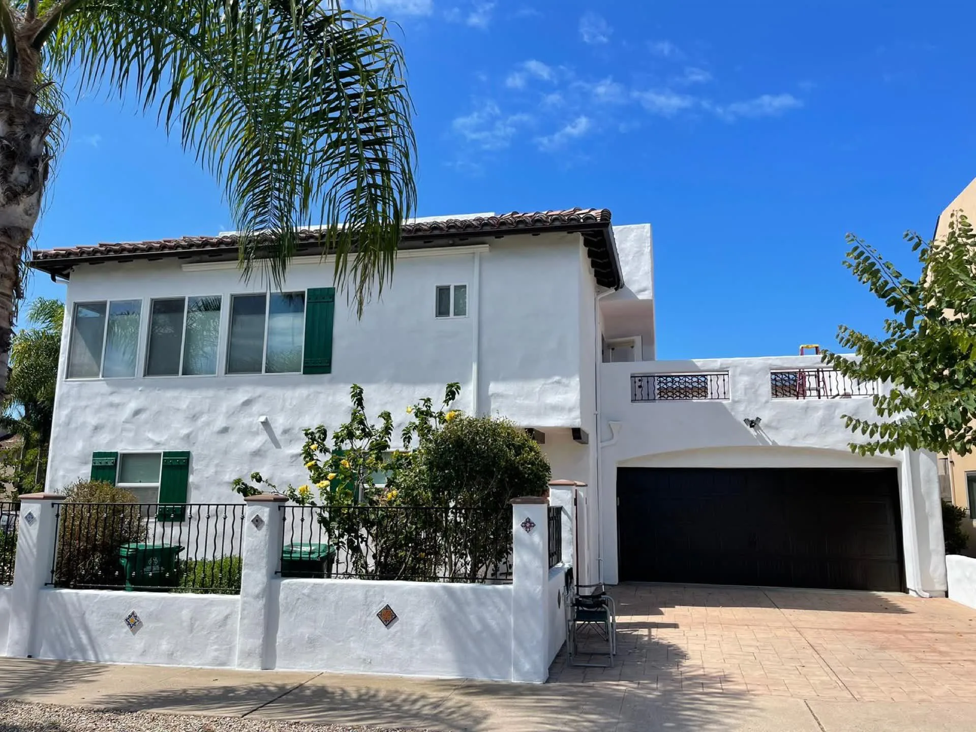 Luxury San Diego estate with flawless white exterior paint finish
