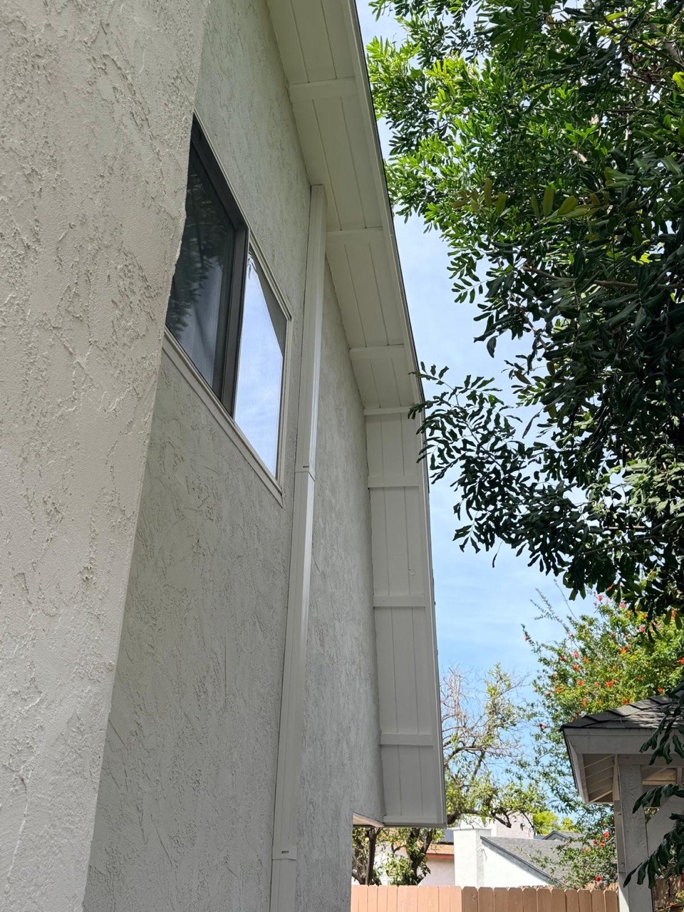 Exterior eave and fence staining, Orange County