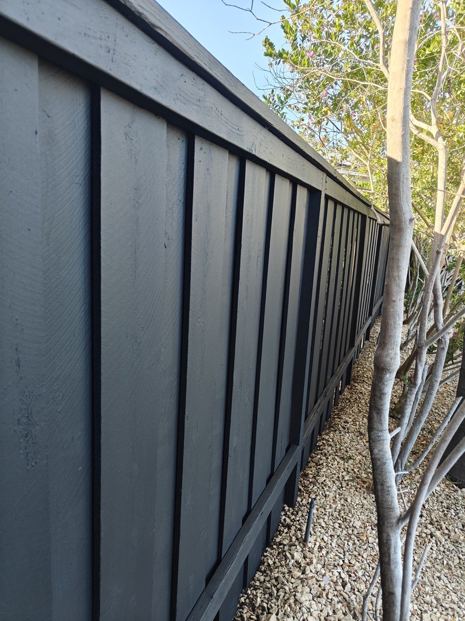 Wood fence staining detail, Orange County