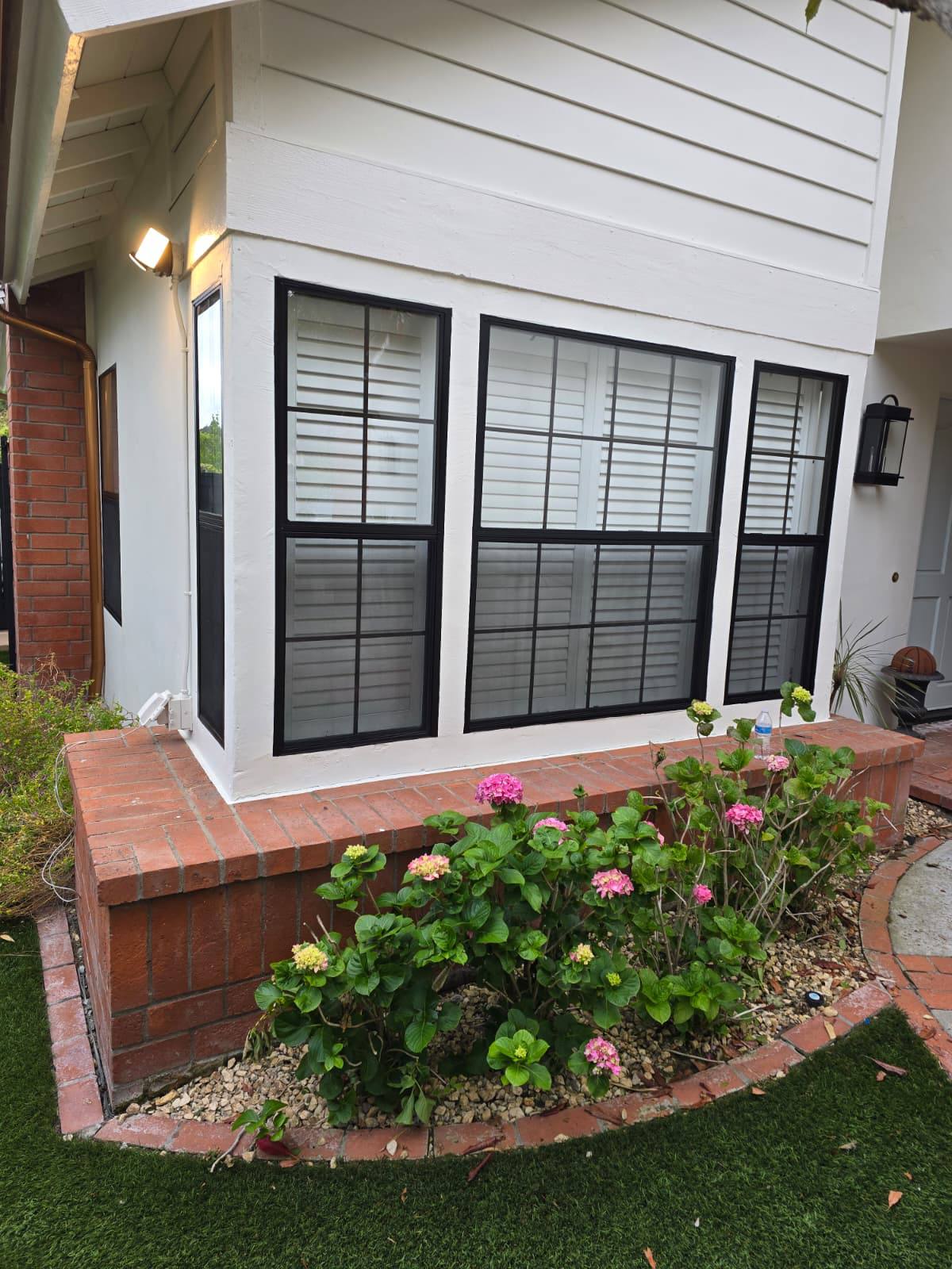 Exterior bay window painting detail, Laguna Niguel CA